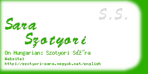 sara szotyori business card